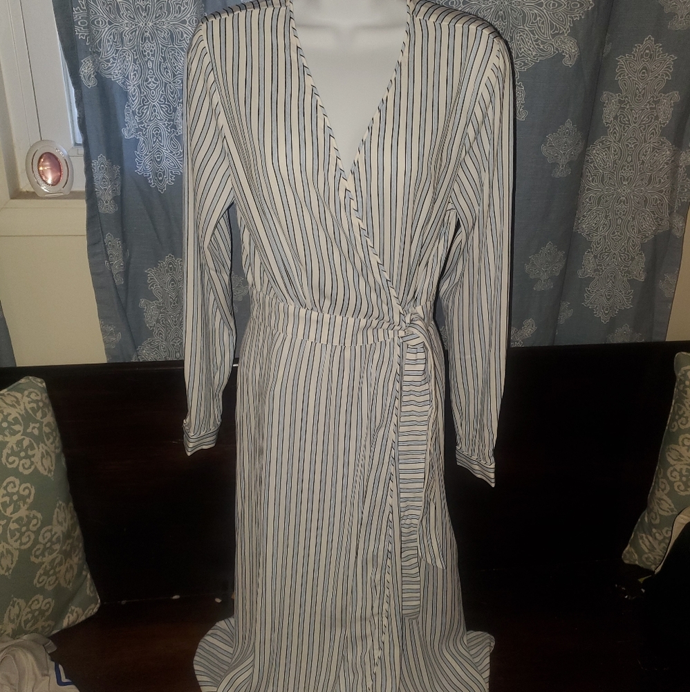 Blue striped maxi dress